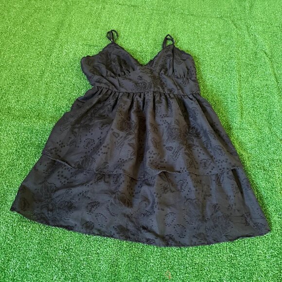 Wild Fable Black Tiered Fit & Flare Ajustable Spaghetti Straps Mini Dress Size M - Picture 1 of 13